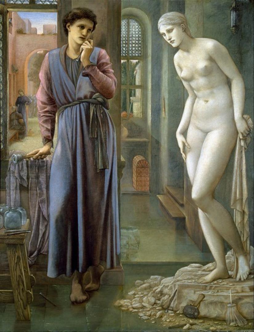 Edward Burne-Jones - Pygmalion and the Image: Artist: Edward Burne-Jones - Title: Pygmalion and the Image - Medium: Fine Art Reproduction Giclee on Canvas - Image Size: Approximately 32 inches x 24.5 inches - Unframed on Unstretched Canvas - Biog