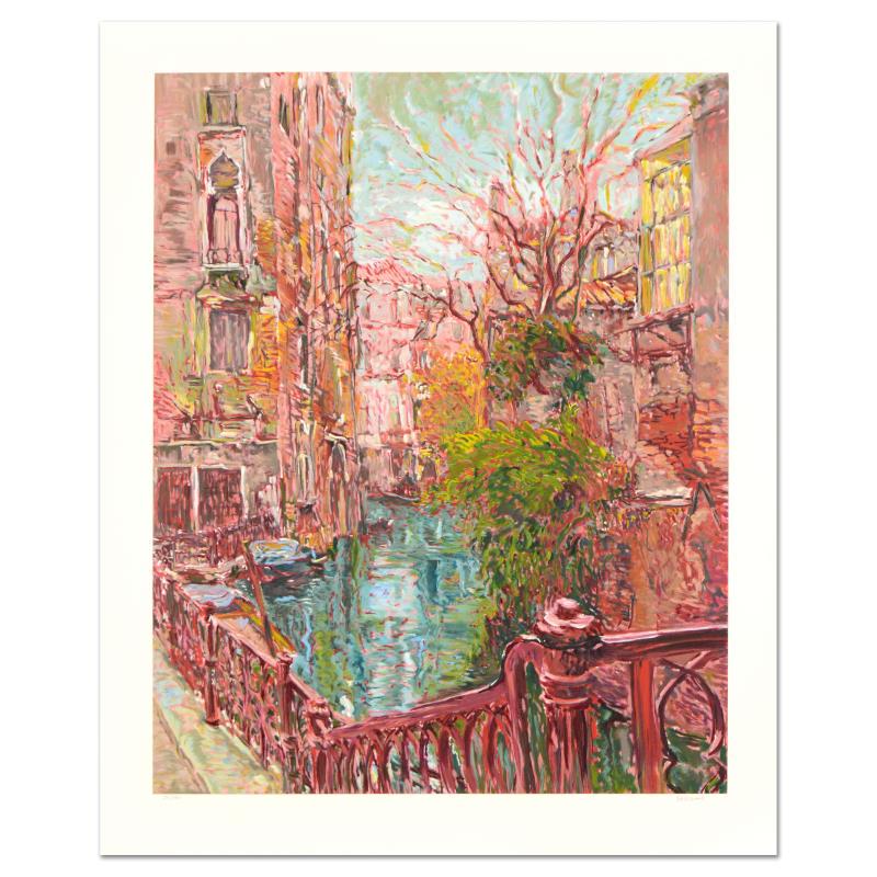 Venice Reflections by Sassone, Marco: "Venice Reflections" is a limited edition serigraph on paper by Marco Sassone, numbered and hand signed by the artist. Includes Letter of Authenticity. Measures approx. 38" x 46.5" (border), 32" x 40"