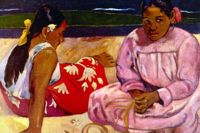 Paul Gauguin - Women of Tahiti: Artist: Paul Gauguin - Title: Women of Tahiti - Medium: Fine Art Reproduction Giclee on Canvas - Image Size: Approximately 13.25 inches x 20 inches - Unframed on Unstretched Canvas - Biography: French