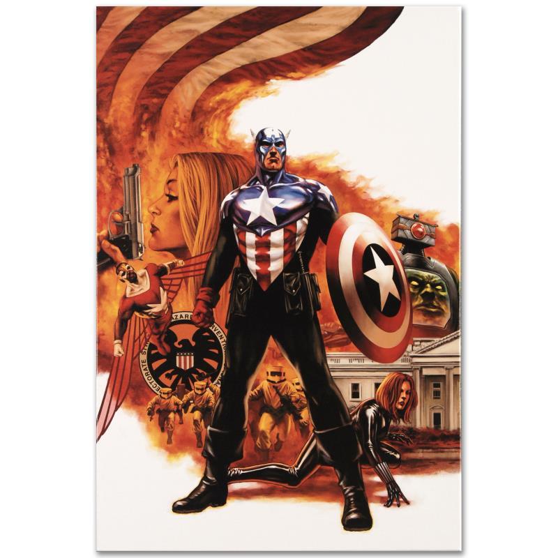 Captain America #41 by Marvel Comics: A piece of comic book history, this limited edition, from original art by Steve Epting, depicts a compilation scene starring Captain America. Steve Epting began working with Marvel Comics in the early