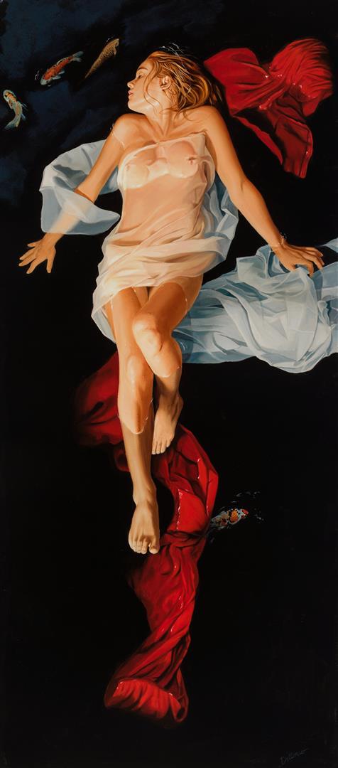 Liquid Dreams by DELLORCO: DELLORCO has created this mysterious 48x22" s/n giclee on canvas. W/COA