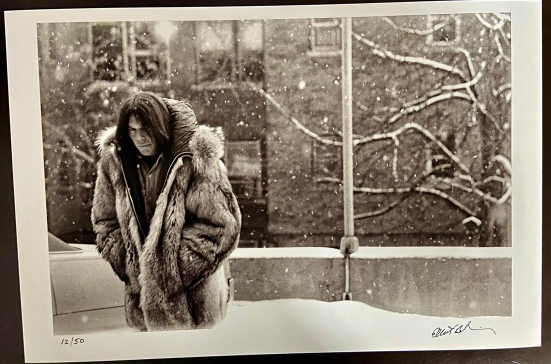 Neil Young in Rolling Stone by Elliot Blinder: Photographer Elliot Blinder took this signed & numbered photo, published by Rolling Stone in their 30th Anniversary Edition. It measures 18x12 with 15.5x11." image