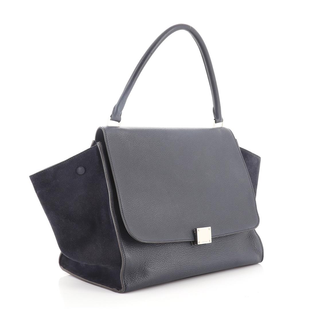 Celine Trapeze Bag Leather Large Blue: Celine Trapeze Bag Leather Large Blue Leather