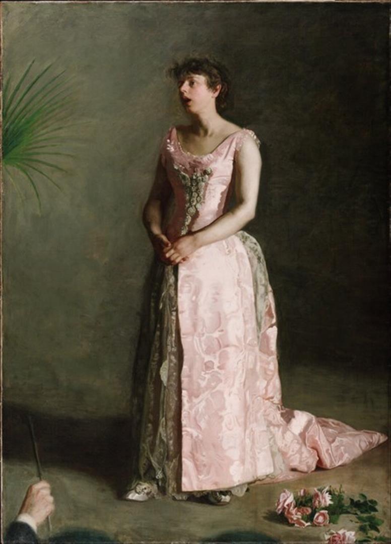 Thomas Eakins - The Concert Singer: Artist: Thomas Eakins - Title: The Concert Singer - Medium: Fine Art Giclee on Canvas - Image Size: Approximately 32 inches x 23.75 inches - Framed: Unframed on Unstretched Canvas - Biography: Thomas