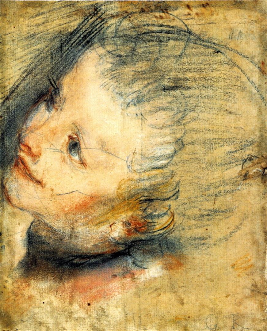 Federico Barocci - Study for the head of Jesus Chris: Artist: Federico Barocci - Title: Study for the head of Jesus Christ - Medium: Fine Art Giclee on Canvas - Image Size: Approximately 20 inches x 16.25 inches - Unframed on Unstretched Canvas - Biograp