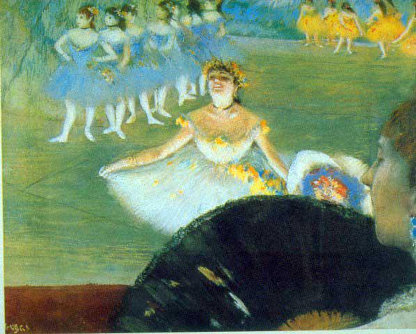 Edgar Degas - Dance With Bouquet: Artist: Degas - Title: Dance with Bouquet - Medium: Fine Art Reproduction Giclee on Archival Canvas - Image Size: Approximately 16 inches x 20 inches - Framed: Unframed on Unstretched Canvas - Edgar D