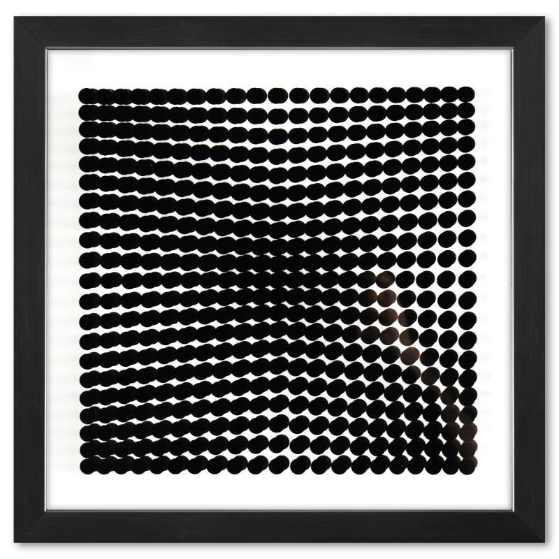 Trois Dimensions Optique de la serie Cinetiques by Vasarely (1908-1997): "Trois Dimensions Optique de la serie Cinetiques" is a dimensional artwork, published in 1973, by Victor Vasarely (1908-1997). This piece comes custom framed, with a letter of authenticity and with a 