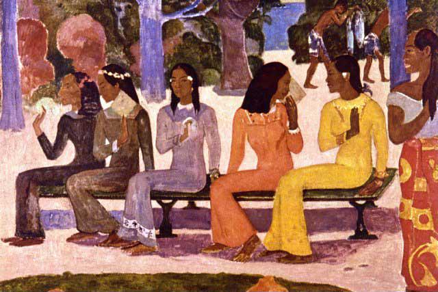 Paul Gauguin - The Market: Artist: Paul Gauguin - Title: The Market - Medium: Fine Art Reproduction Giclee on Canvas - Image Size: Approximately 13.25 inches x 20 inches - Unframed on Unstretched Canvas - Biography: French post