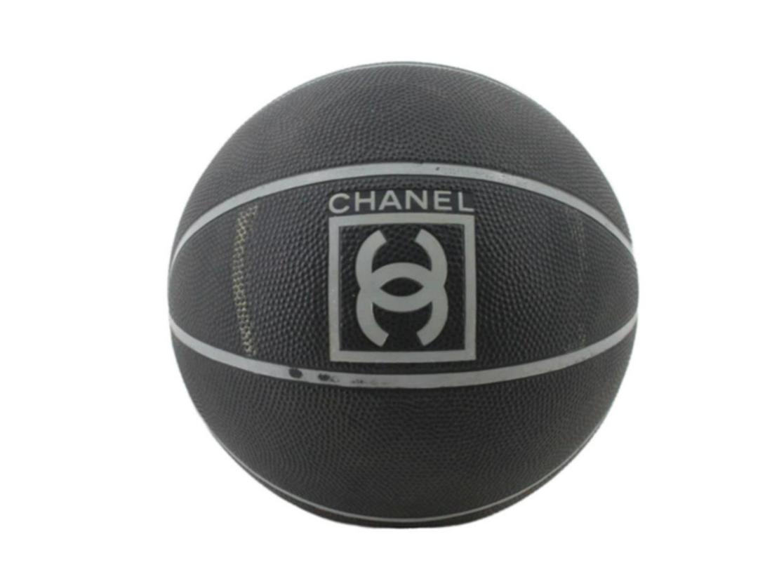 Chanel Black/Grey CC Logo Basketball: One Chanel Black/Grey CC Logo Basketball. Item is sold AS-IS. Please check photos and descriptions for all available details. Chanel Black/Grey CC Logo Basketball