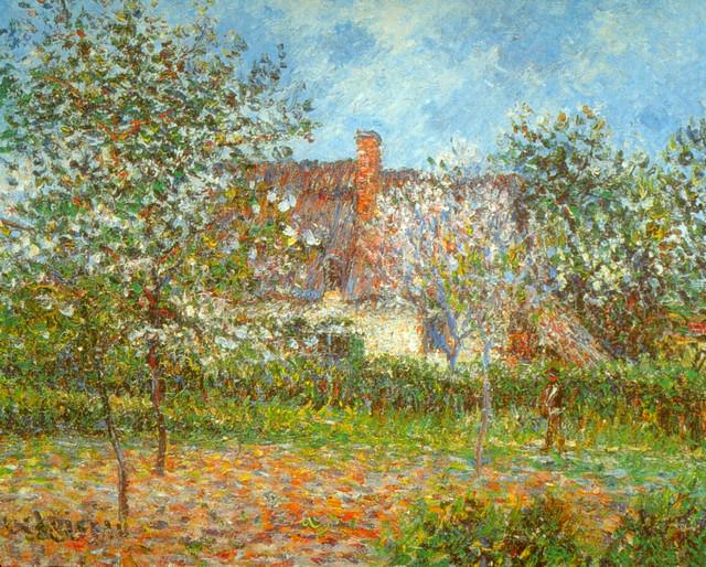 Gustave Loiseau- Orchard in Spring: Artist: John Constable - Title: Orchard in Spring - Medium: Fine Art Reproduction Giclee on Canvas - Image Size: Approximately 16 inches x 20 inches - Unframed on Unstretched Canvas - Biography: John