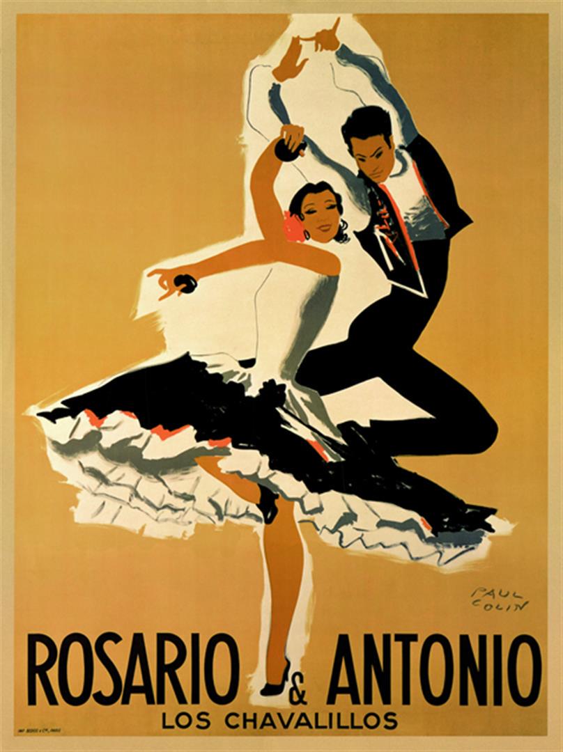 Paul Colin - Rosario & Antonio: Artist: Paul Colin Title: Rosario & Antonio Medium: Fine Art Reproduction Giclee on Canvas Image Size: Approximately 20 inches x 15 inches Unframed on Unstretched Canvas Paul Colin was one of France's