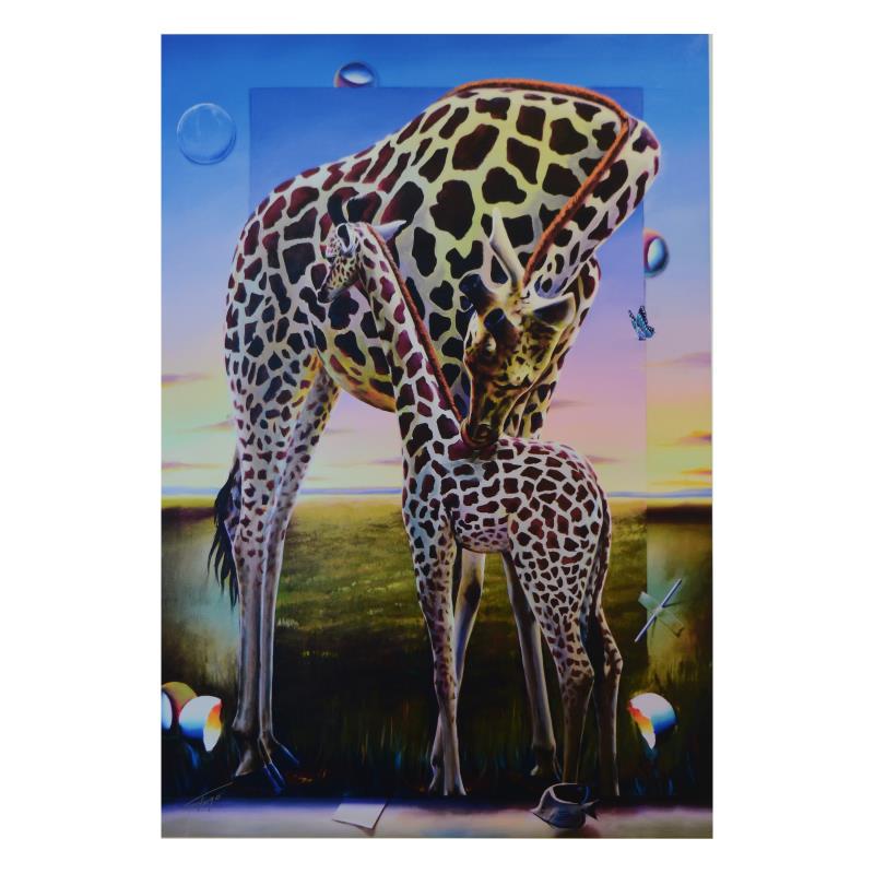 A Mothers Kiss by Ferjo: A Mothers Kiss by Ferjo. "A Mothers Kiss" is a limited edition giclee on canvas, bearing Ferjo's authorized signature. Includes Letter of Authenticity. Measures approx. 21" x 30" (image). This item re