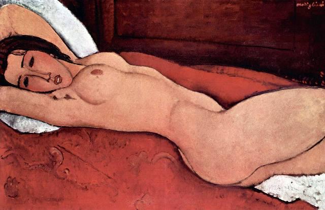 Amedeo Modigliani - Nude: Artist : Amedeo Modigliani - Title: Nude - Medium: Fine Art Reproduction Giclee on Canvas - Image Size: Approximately 21 inches x 32 inches - Unframed on Unstretched Canvas - Biography: Amedeo Clement