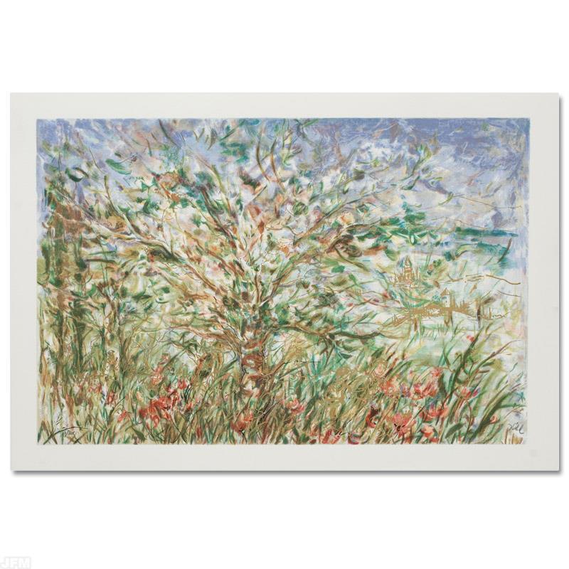 Tree in Spring by Hibel (1917-2014): Tree in Spring by Hibel (1917-2014). "Tree in Spring" is a limited edition serigraph on paper, numbered and hand signed by Edna Hibel (1917-2014). Includes Certificate of Authenticity! Measures approx