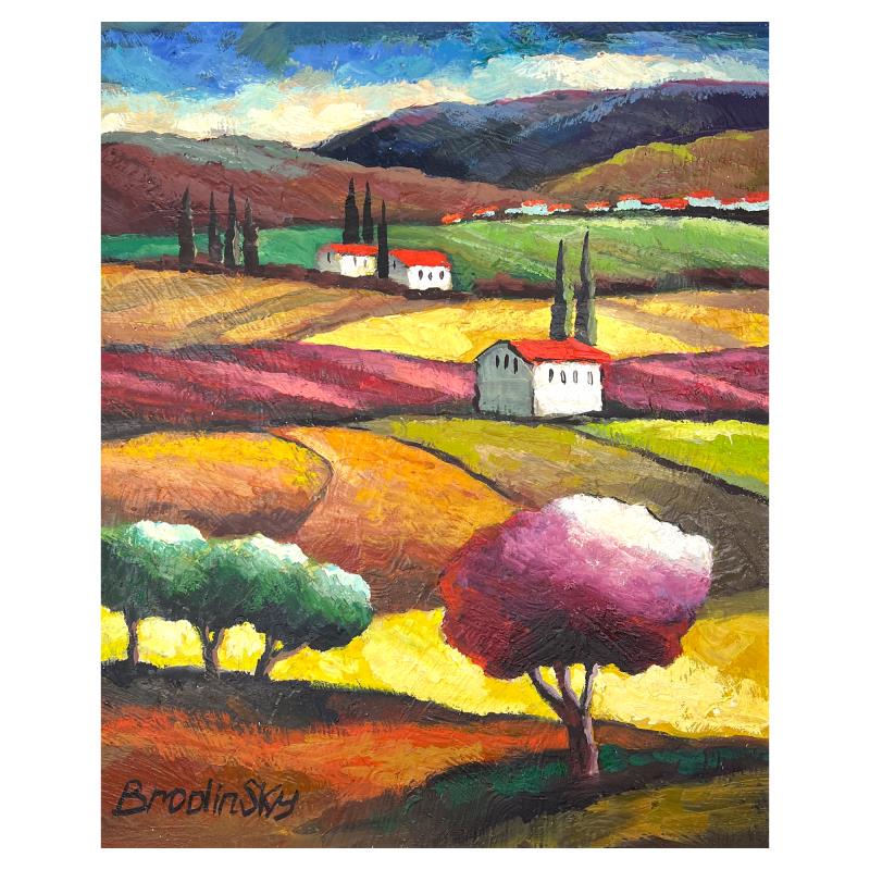 Untitled by Brodinsky Original: This is an original painting oil on canvas by Slava Brodinsky. Hand signed by the artist, this piece comes with a letter of authenticity. Measures approximately 24" x 20" (image).