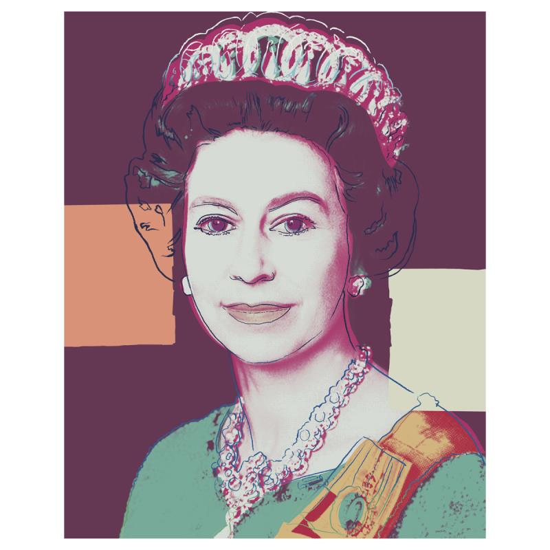Queen Elizabeth II by Warhol, Andy: Queen Elizabeth II by Warhol, Andy. Andy Warhol, "Queen Elizabeth II of the United Kingdom 335" is a limited edition silk screen print on museum board from Sunday B Morning featuring the works of Andy