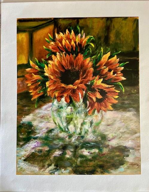 Sunflowers by Galina Zaysteva: A s/n giclee on canvas by Ukrainian artist Galina Zaysteva. "Sunflowers" measures 14x11", Edition of 90.