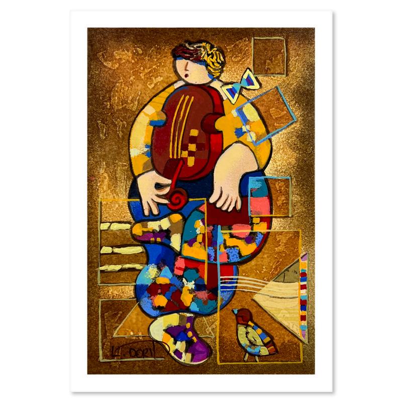 Merry Violin by Levi, Dorit: "Merry Violin" is a limited edition serigraph on paper by Dorit Levi. The piece comes hand signed by the artist, numbered, and with a letter of authenticity. Measures approximately 12 x 15.5".