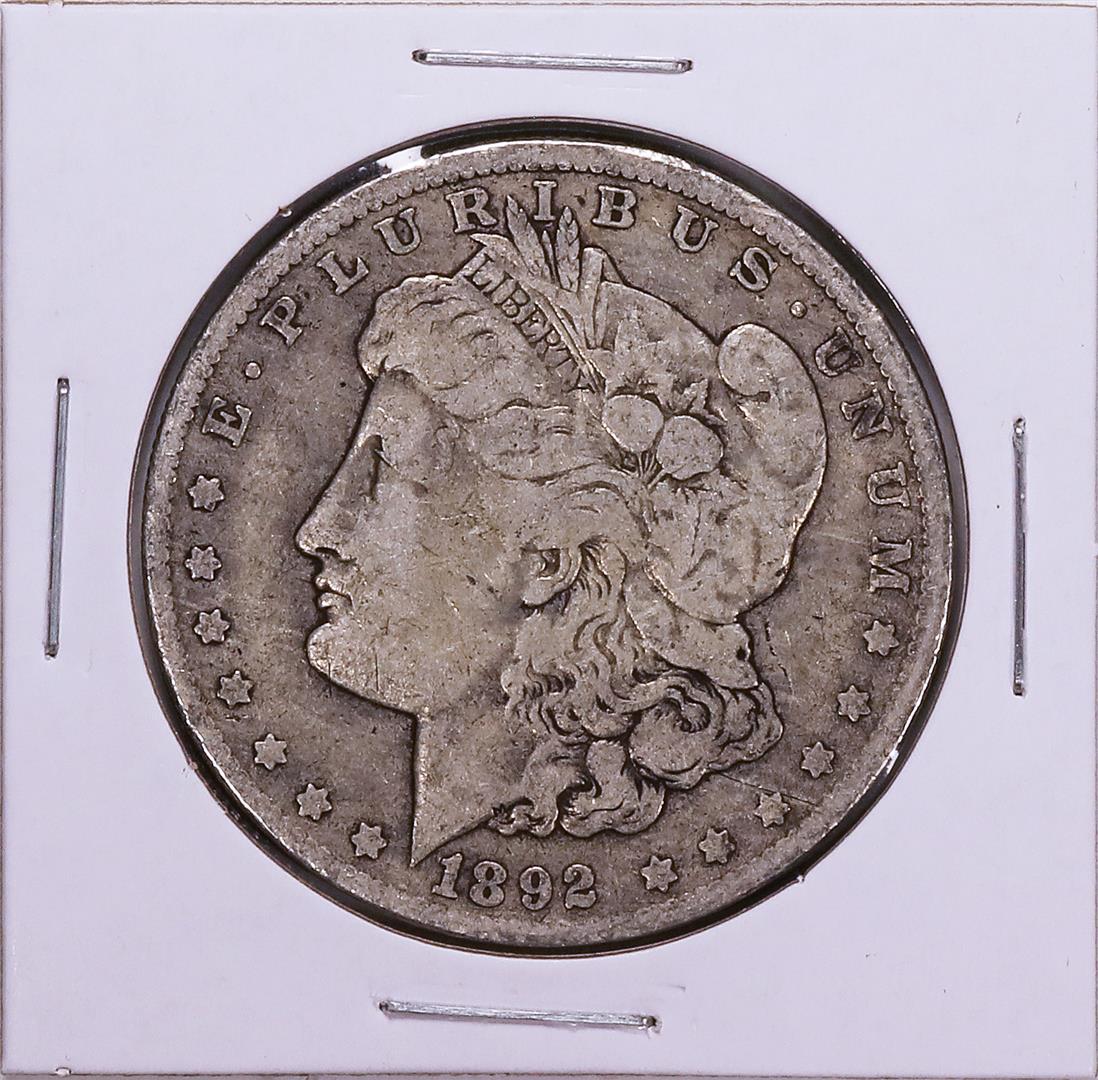 1892 Morgan Silver Dollar Coin: One 1892 Morgan Silver Dollar Coin. Great for any collection!