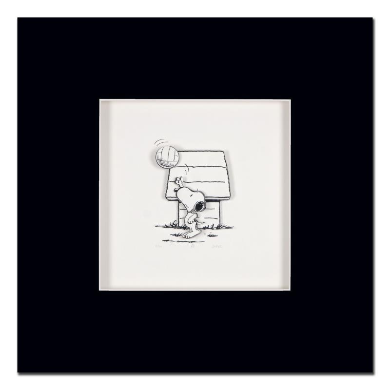 Champ by Peanuts: Created from the original artwork archived at the studio, "Champ" portrays the simple yet emotive art of Charles. M. Schulz, creator of PEANUTS. This 3D decoupage print on paper is hand numbered with 