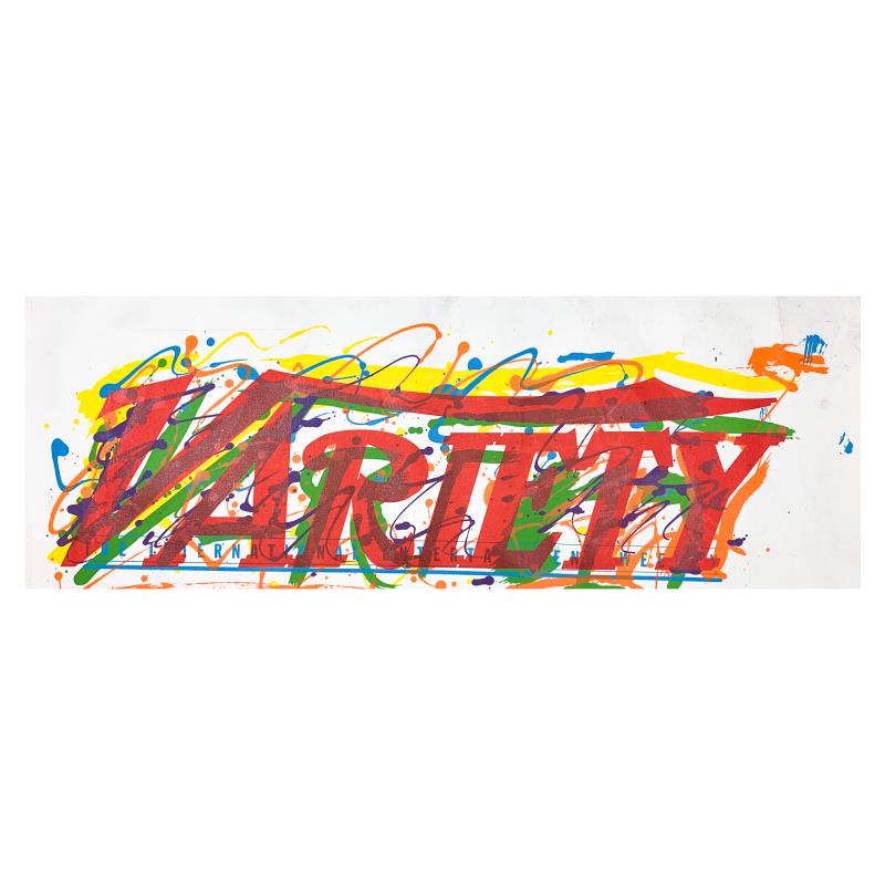 Variety by Steve Kaufman (1960-2010): "Variety" is a limited edition hand pulled silkscreen unique mixed media on canvas by Andy Warhol protege Steve Kaufman (1960-2010). This piece is numbered and hand signed inverso and includes a lette