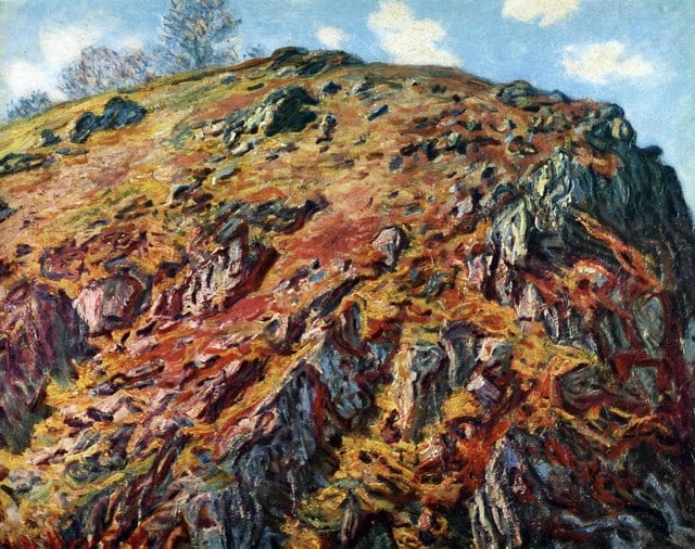 Claude Monet - The Boulder: Artist: Claude Monet - Title: The Boulder - Medium: Fine Art Reproduction Giclee on Canvas - Image Size: Approximately 25.25 inches x 32 inches - Unframed on Unstretched Canvas - Biography: Claude Mon