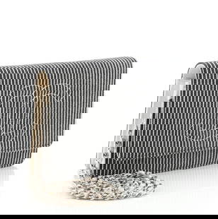 Chanel Black Ivory Striped Denim Timeless Wallet on Chain: Chanel Black Ivory Striped Denim Timeless Wallet on Chain. All available information is listed in the description and shown in the photos. Chanel Wallet on Chain features black and ivory denim body, C