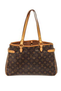 Louis Vuitton Brown Monogram Canvas Batignolles Horizontal Shoulder Bag: One Louis Vuitton Brown Monogram Canvas Batignolles Horizontal Shoulder Bag. Item is sold AS-IS. All available information is listed in the description and shown in the photo. Louis Vuitton Brown Mono