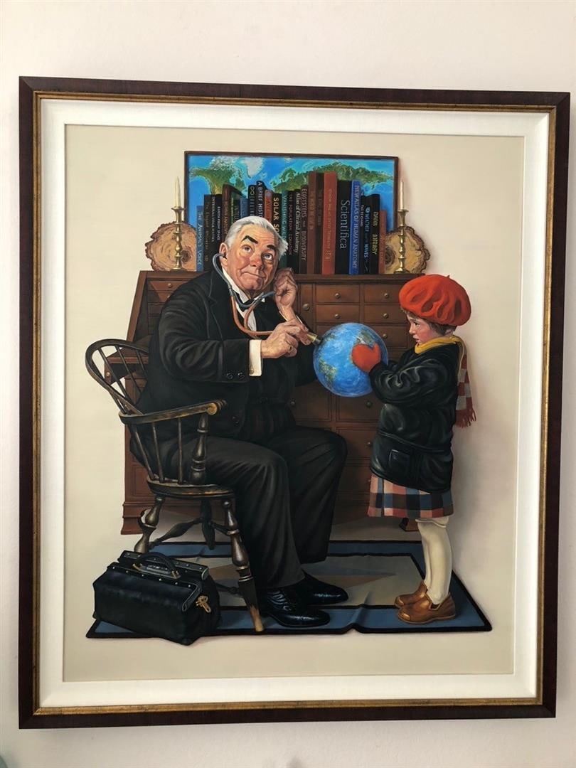 Doctor And Earth. Original By Charles Lynn Bragg Auction