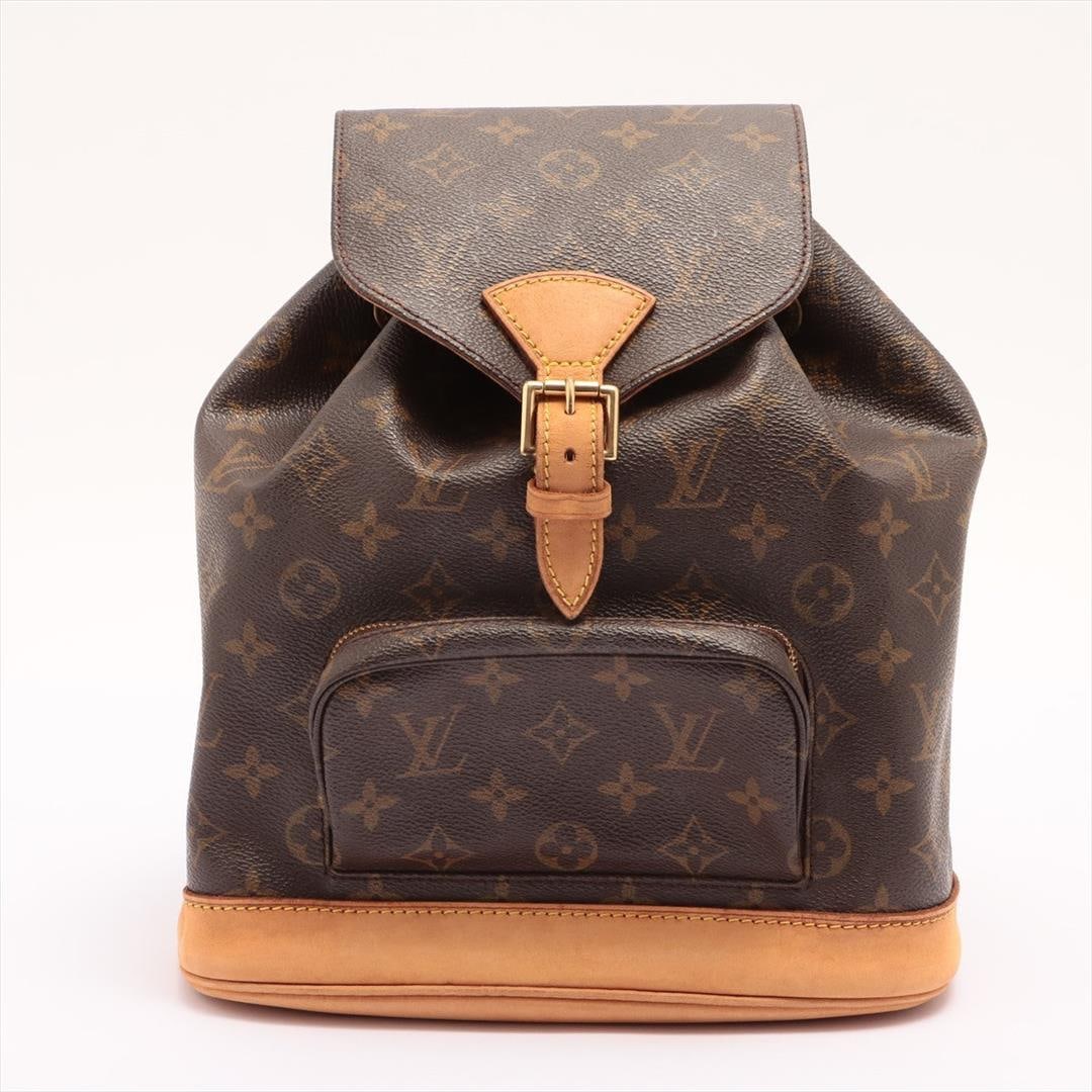 Louis Vuitton Brown Monogram Canvas Leather Montsouris MM Backpack Bag: One Louis Vuitton Brown Monogram Canvas Leather Montsouris MM Backpack Bag. Item is sold AS-IS. All available information is listed in the description and shown in the photo. Brown and tan monogram co