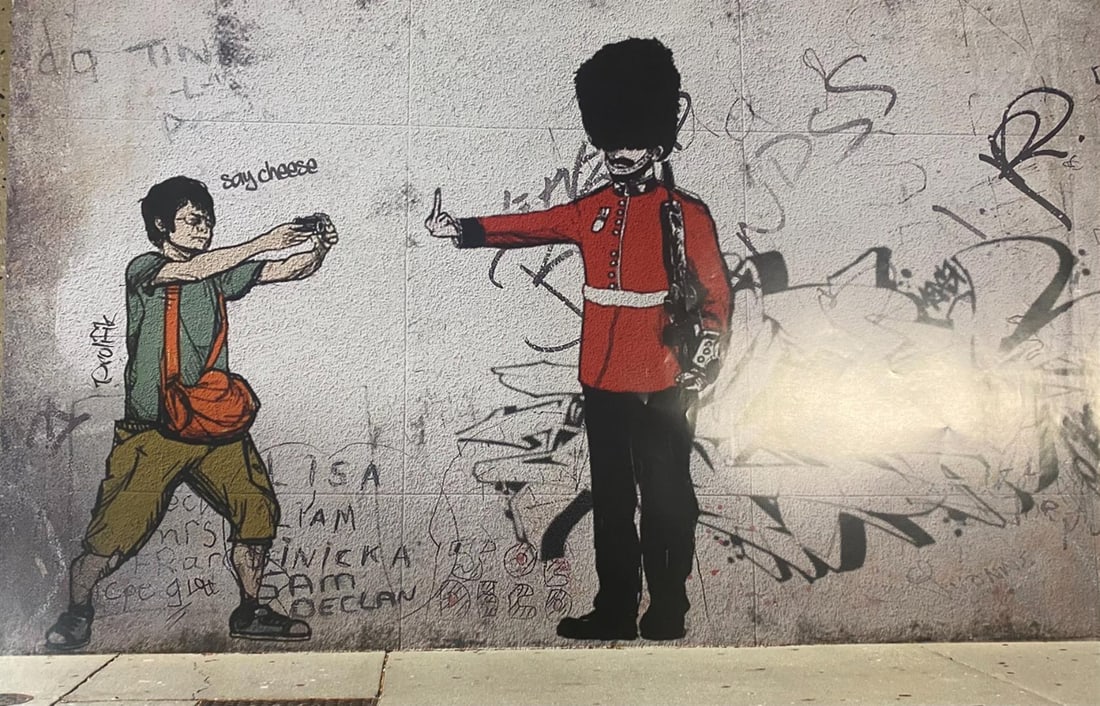 Street Art London by Banksy: Street Art London by Banksy. Open Unsigned Offset Lithograph. Dimensions: 24 x 36. This piece has some creases in the image.