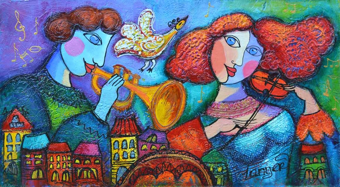 LANGER **HARMONY** ORIGINAL: LANGER **HARMONY** ORIGINAL . Artist: Yulia Langer - Title: Harmony - Medium: Original Acrylic on Canvas - Signature: This one-of-a-kind work is hand-signed by the artist at the bottom of the image - 