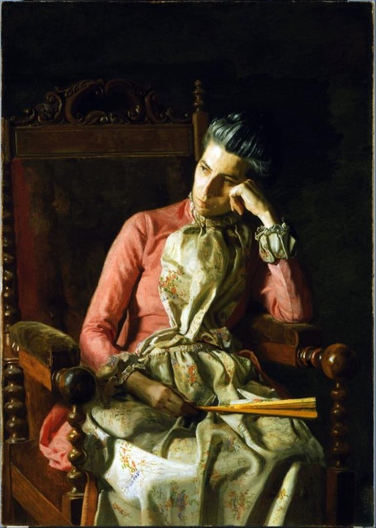 Thomas Eakins - Miss Amelia Van Buren: Artist: Thomas Eakins - Title: Miss Amelia Van Buren - Medium: Fine Art Giclee on Canvas - Image Size: Approximately 32 inches x 22.75 inches - Framed: Unframed on Unstretched Canvas - Biography: Thom