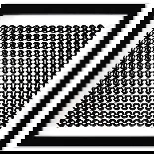 Trois Dimensions Optique de la serie Cinetiques by Vasarely (1908-1997): "Trois Dimensions Optique de la serie Cinetiques" is a dimensional artwork, published in 1973, by Victor Vasarely (1908-1997). This piece comes custom framed. This piece comes with a catalogue raisonn