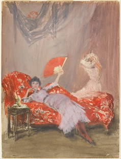 Whistler - Milly Finch: Artist: James Abbott McNeill Whistler - Title: Milly Finch - Medium: Fine Art Giclee on Canvas - Image Size: Approximately 32 inches x 24.5 inches - Framed: Unframed on Unstretched Canvas - Biography: