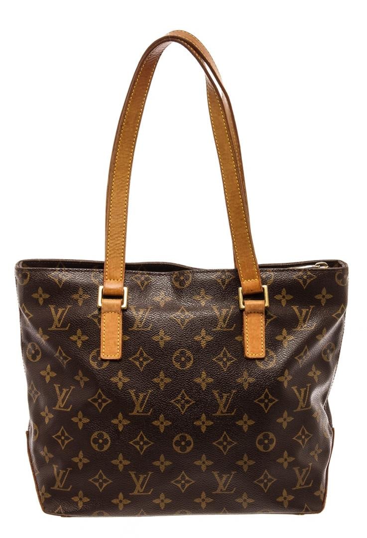 Louis Vuitton Brown Monogram Leather Cabas Piano Tote Bag: Louis Vuitton Brown Monogram Leather Cabas Piano Tote Bag. All available information is listed in the description and shown in the photos. Louis Vuitton Brown Monogram Leather Cabas Piano Tote Bag wit