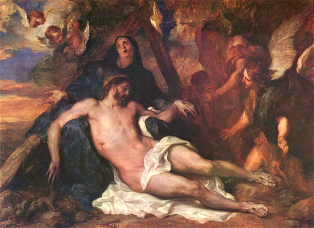 Anthony van Dyck - Weeping Christ: Artist: Anthony van Dyck - Title: Weeping Christ - Medium: Fine Art Giclee on Canvas - Image Size: Approximately 32 inches x 23.25 inches - Unframed on Unstretched Canvas - Biography: Sir Anthony van 