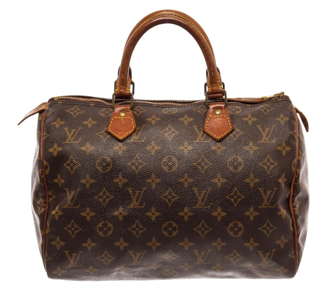Louis Vuitton Brown Monogram Canvas Leather Speedy 30 Satchel Bag: Louis Vuitton Brown Monogram Canvas Leather Speedy 30 Satchel Bag. All available information is listed in the description and shown in the photos. Louis Vuitton Brown Monogram Canvas Leather Speedy 30