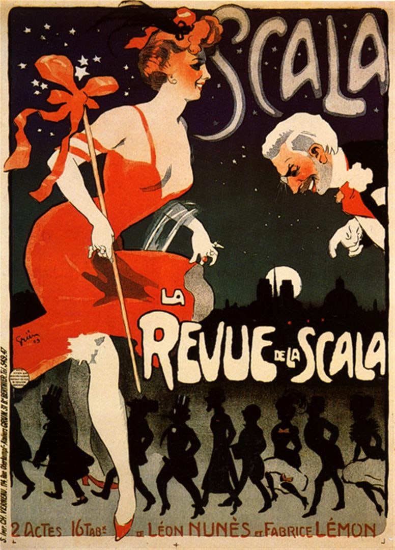 Anonymous - Le Revue De La Scala: Artist: Anonymous Title: Le Revue De La Scala Medium: Fine Art Reproduction Giclee on Canvas Image Size: Approximately 27.75 inches x 20 inches Unframed on Unstretched Canvas