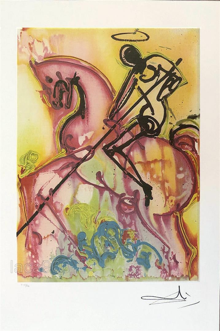 Saint George and The Dragon by Dali, Salvador: Saint George and The Dragon by Dali, Salvador. Limited Plate Signed Offset Lithograph. Dimensions: 20 x 15. Excellent Condition.