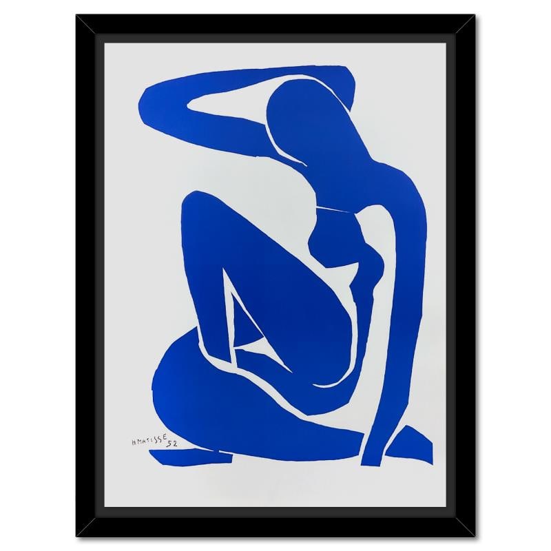 Nu Bleu I by Henri Matisse (1869-1954): "Nu Bleu I" is a limited edition lithograph by Henri Matisse (1869-1954) bearing the plate signature of the artist. This piece comes from an edition of 200 authorized by the Matisse Estate; the editio