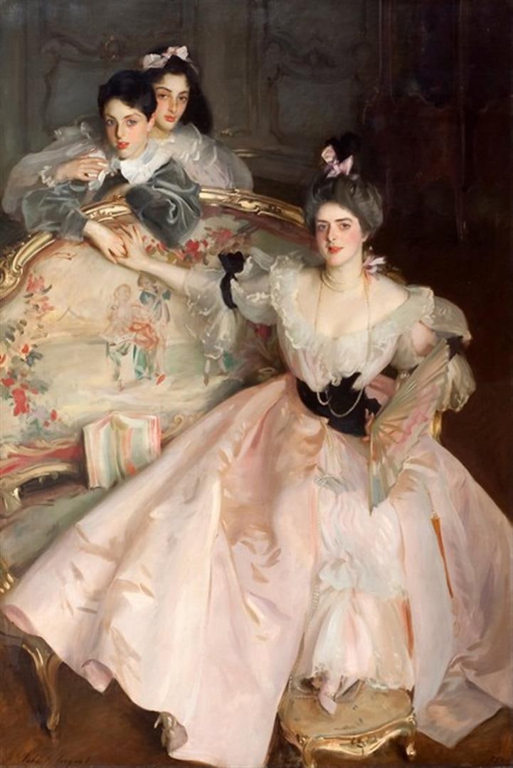 Sargent - Mrs Carl Meyer and her Children: Artist: John Singer Sargent - Title: Mrs Carl Meyer and her Children - Medium: Fine Art Giclee on Canvas - Image Size: Approximately 32 inches x 21.25 inches - Framed: Unframed on Unstretched Canvas -