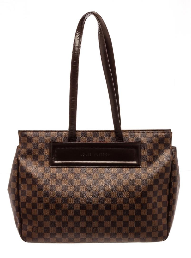 Louis Vuitton Brown Ebene Damier Parioli GM Shoulder Bag: Louis Vuitton Brown Ebene Damier Parioli GM Shoulder Bag. All available information is listed in the description and shown in the photos. Louis Vuitton Brown Ebene Damier Parioli GM Shoulder Bag with 
