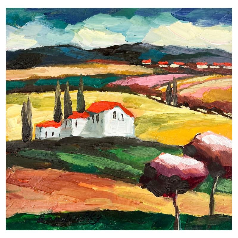 Untitled by Brodinsky Original: This is an original painting oil on canvas by Slava Brodinsky. Hand signed by the artist, this piece comes with a letter of authenticity. Measures approximately 10" x 10" (image).