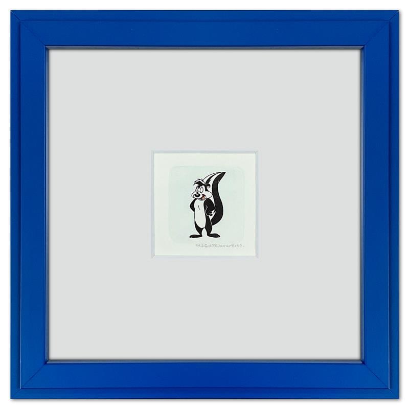 Pepe Le Pew by Looney Tunes: "Pepe le Pew" is a limited edition etching on paper with hand tinted coloring from Warner Bros., numbered and dated 1999. This piece comes framed. Measures approx. 9" x 9" (frame), 1" x 2" (image).
