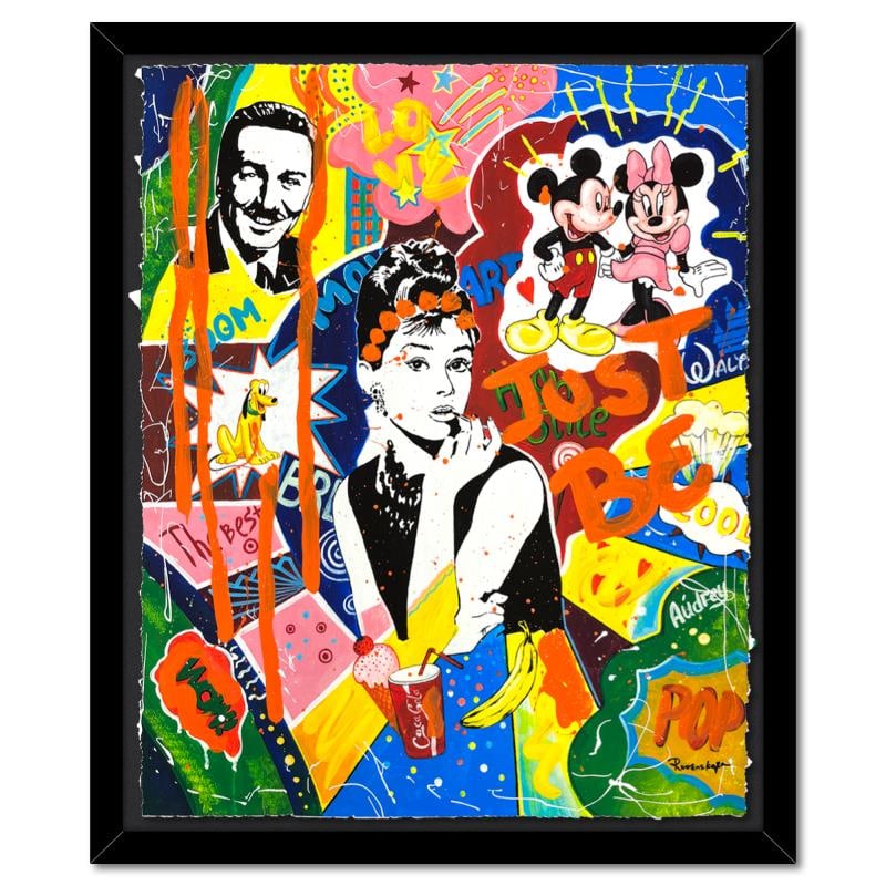 High Style by Rovenskaya Original: "High Style" is a one-of-a-kind mixed media on deckle edge paper by Nastya Rovenskaya; hand signed by the artist. This piece comes custom framed and includes letter of authenticity. Measures approxima