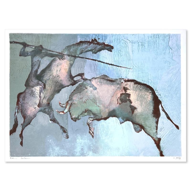 El Picador (Light) by Salomon (1935 - 2014): "El Picador (Light)" is a limited edition serigraph on paper by Edwin Salomon (1935-2014). The piece comes hand signed by the artist, numbered, and with a letter of authenticity. Measures approximatel