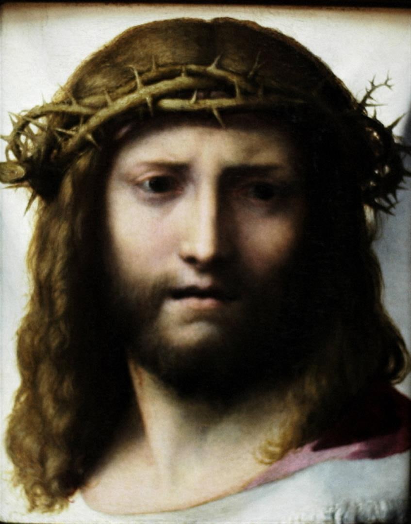 Correggio - Head of Christ: Artist: Antonio Allegri da Correggio - Title: Head of Christ - Medium: Fine Art Giclee on Canvas - Image Size: Approximately 32 inches x 25 inches - Unframed on Unstretched Canvas - Biography: Antonio