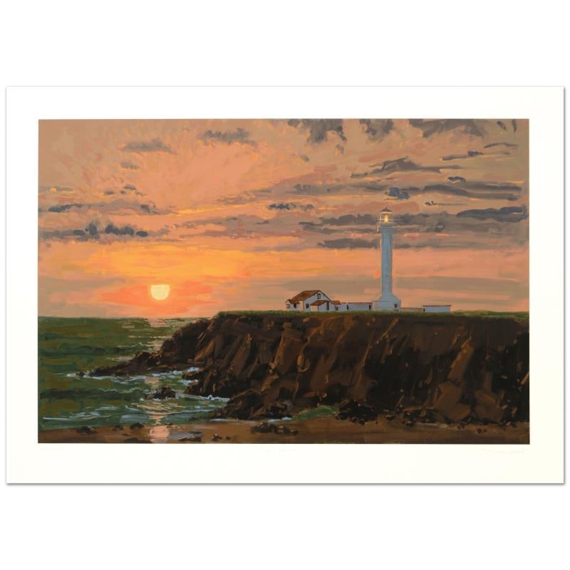 Point Arena by Dawson, Lindsay: Lindsay Dawson - "Point Arena" is a limited edition serigraph on paper, numbered and hand signed by the artist! Includes Certificate of Authenticity! Measures approx. 41" x 29.5" (with border), 36" x 