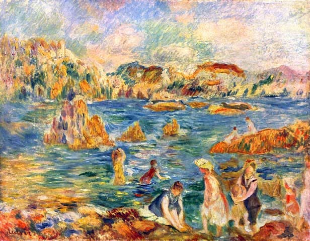 Alfred Alfred Sisley - At the Beach of Guernesey: Artist: Alfred Sisley - Title: At the Beach of Guernesey - Medium: Fine Art Reproduction Giclee on Canvas - Image Size: Approximately 15.5 inches x 20 inches - Unframed on Unstretched Canvas - Biograp